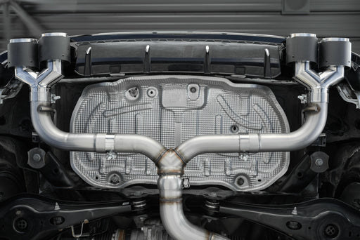MBRP T304 Stainless Steel, 3" Cat Back, 2.5" Quad Split Rear, Golf R MK7/MK7.5, view 2