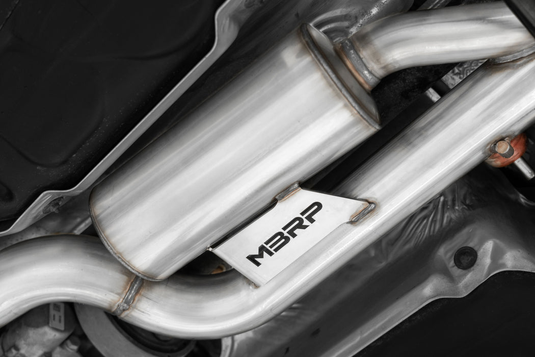 MBRP T304 Stainless Steel, 3" Cat-Back, 2.5" Quad Rear Exit with Carbon Fiber Tips, Active Exhaust, Golf R MK7/ MK7.5, view 3