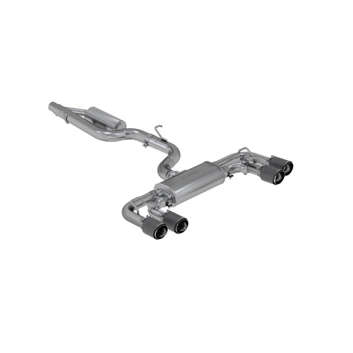 MBRP T304 Stainless Steel, 3" Cat-Back, 2.5" Quad Rear Exit with Carbon Fiber Tips, Active Exhaust, Golf R MK7/ MK7.5
