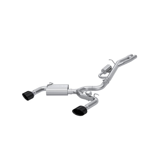 MBRP T304 Stainless Steel 3" Cat-Back Dual Split Rear with Oval Black Chrome Tips, RS3 2.5T