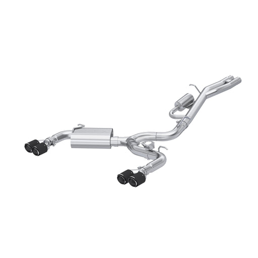 MBRP T304 Stainless Steel, 3" Cat-Back, Dual Split Rear with Carbon Fiber Tips, Active Exhaust, RS3, 2.5T