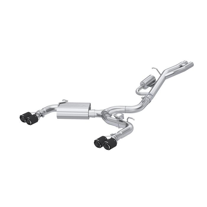MBRP T304 Stainless Steel, 3" Cat-Back, Dual Split Rear with Carbon Fiber Tips, Active Exhaust, RS3, 2.5T