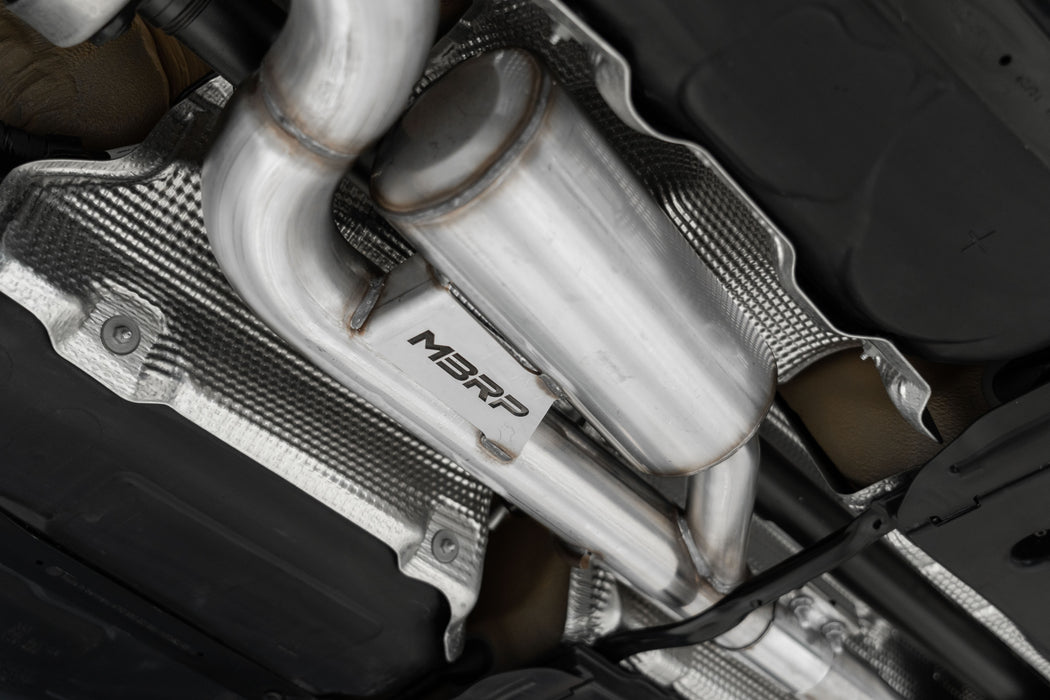 MBRP T304 Stainless Steel, 3" Cat-Back, Quad Split Rear, Valve Delete, Golf R MK8, view 3