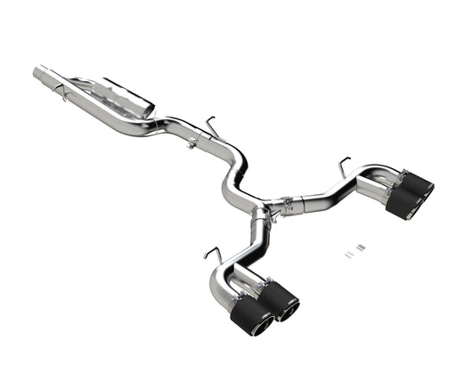 MBRP T304 Stainless Steel, 3" Cat-Back, Quad Split Rear with Carbon Fiber Tips, Valve Delete, Golf R MK8
