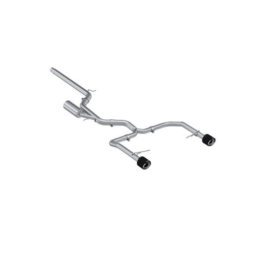 MBRP T304 Stainless Steel, 3" Cat-Back, 2.5" Dual Split Rear with CF Tips, Jetta GLI 2.0 TSI