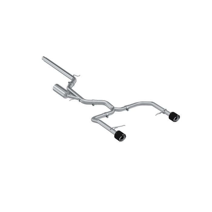 MBRP T304 Stainless Steel, 3" Cat-Back, 2.5" Dual Split Rear with CF Tips, Jetta GLI 2.0 TSI