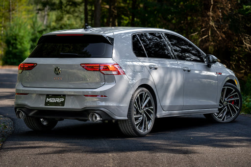 MBRP T304 Stainless Steel, 3" Cat-Back, 2.5" Dual Split Rear with Carbon Fiber Tips, Golf GTI MK8, view 2