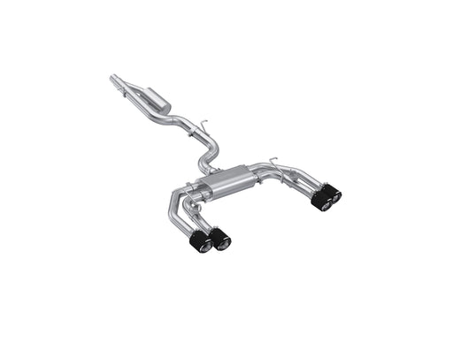 MBRP T304 Stainless Steel, 3" Cat-Back, 2.5" Quad Split Rear With Carbon Fiber Tips, Active, S3, 2.0L