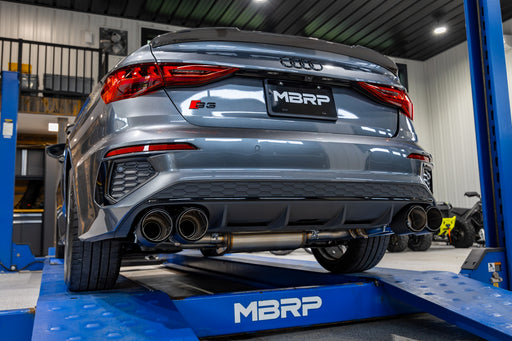 MBRP T304 Stainless Steel, 3" Cat-Back, 2.5" Quad Split Rear With Carbon Fiber Tips, Active, S3, 2.0L, view 2