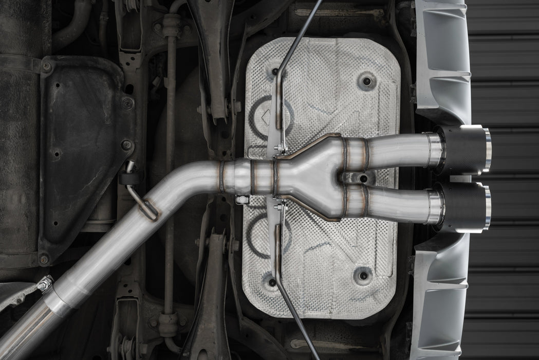 MBRP T304 Stainless Steel, 3" Cat Back, Dual Split Center Rear Exit, with Carbon Fiber Tips, Velsoter 1.6L Turbo, view 5