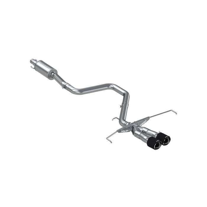 MBRP T304 Stainless Steel, 3" Cat Back, Dual Split Center Rear Exit, with Carbon Fiber Tips, Velsoter 1.6L Turbo