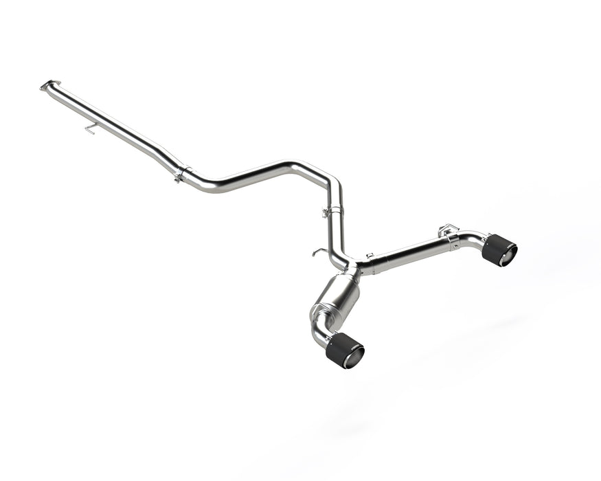 T304 Stainless Steel 3" Cat-Back, Dual Split Rear with Carbon Fiber Tips, Active