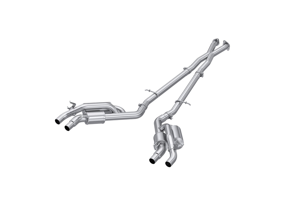 T304 Stainless Steel, 2.5" Cat-Back, Dual Split Rear, Quad Outlet, Active Exhaust