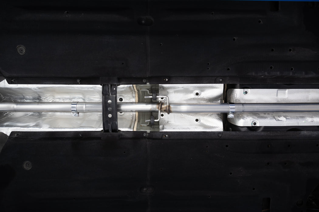 T304 Stainless Steel 2.5" Cat-Back Dual Split Rear Exit with Quad Carbon Fiber Tips, Street, view 5