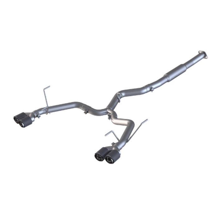T304 Stainless Steel 3"  Cat Back Dual Split Rear Exit with Carbon Fiber Tips, Race Version