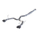 T304 Stainless Steel 3"  Cat Back Dual Split Rear Exit with Carbon Fiber Tips, Race Version