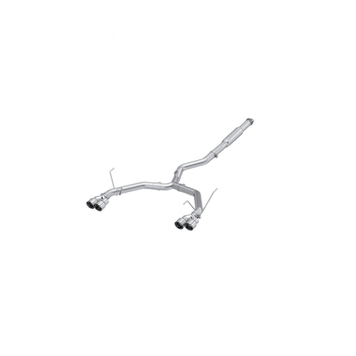 T304 Stainless Steel, 3" Cat-Back, Dual Split Rear, Quad Tips, Race Profile