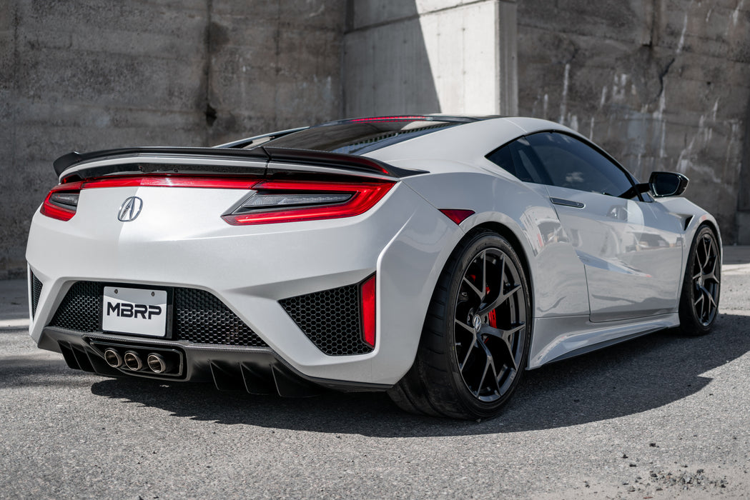 MBRP T304 Stainless Steel, 2.5" Cat Back, Triple Rear Exit, with Carbon Fiber Tips, NSX, view 4