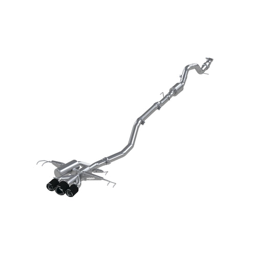 MBRP T304 Stainless Steel, 3.0" Cat-Back, Triple Center Outlet, with Carbon Fiber Tips, Civic, Type R 2.0L