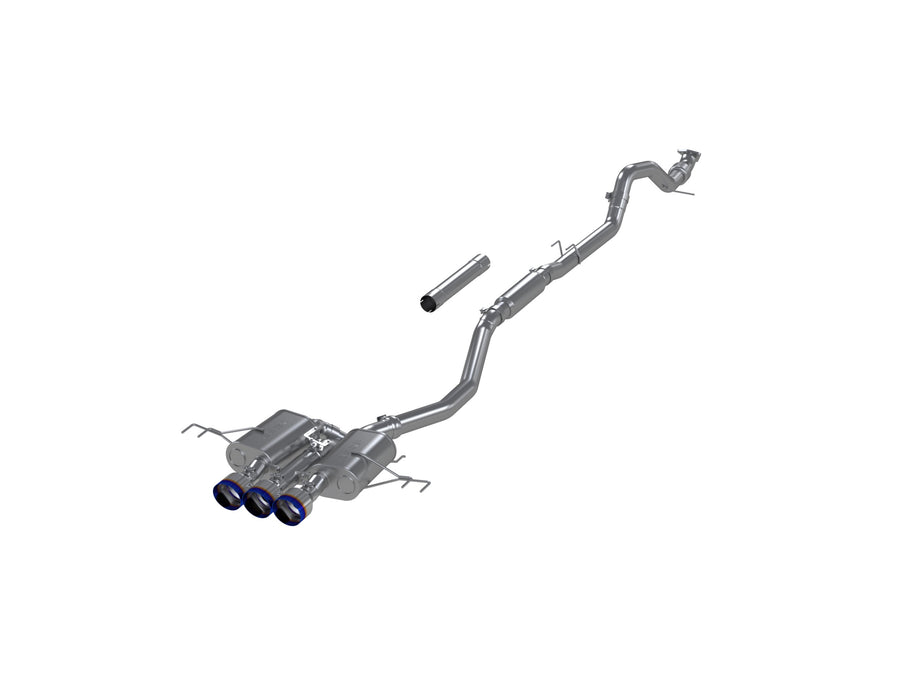 MBRP T304 Stainless Steel, 3" Cat-Back, Triple Center Outlet, with Burnt End Tips, Active, Civic Type R, 2.0L