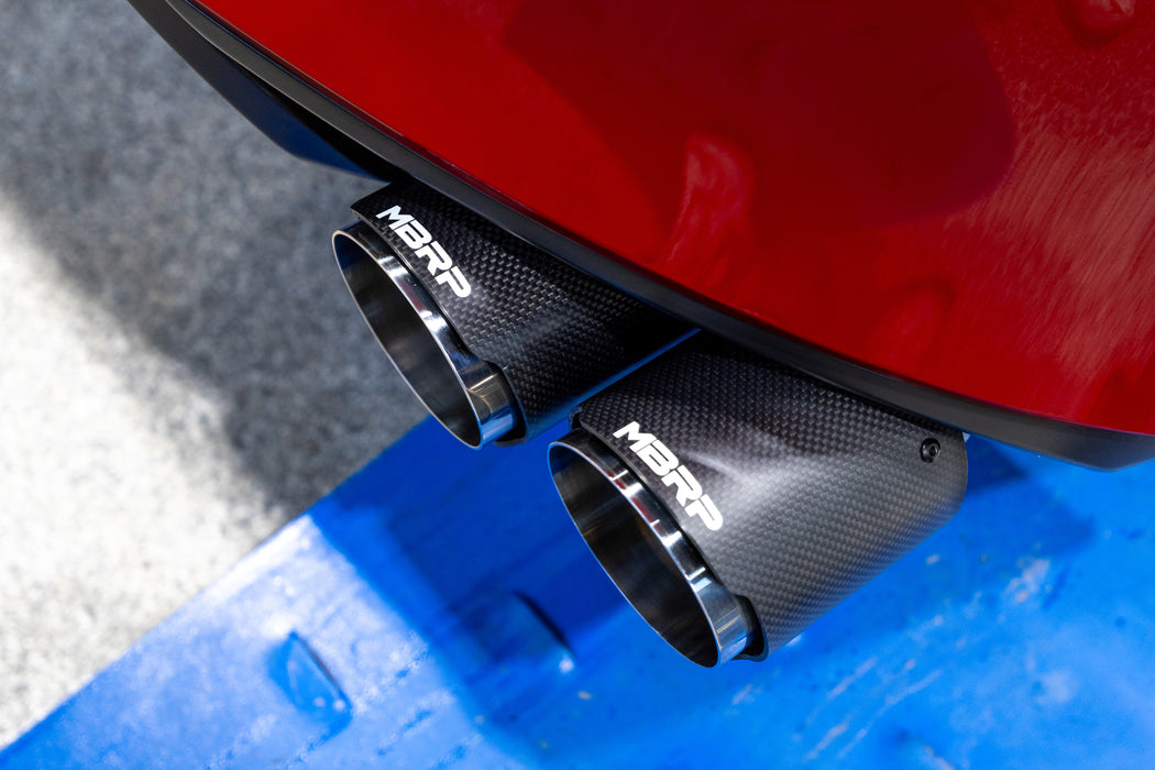 MBRP T304 Stainless Steel, 3" Cat-Back, 2.5" Dual Split Rear with Quad Carbon Fiber Tips, Civic, Sport Touring 1.5L Turbo, Hatchback, view 5