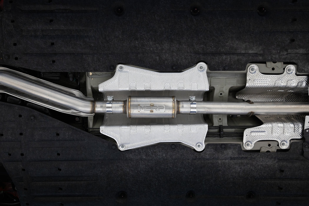 MBRP T304 Stainless Steel, 3" Cat-Back, 2.5" Dual Split Rear with Quad Carbon Fiber Tips, Civic, Sport Touring 1.5L Turbo, Hatchback, view 6