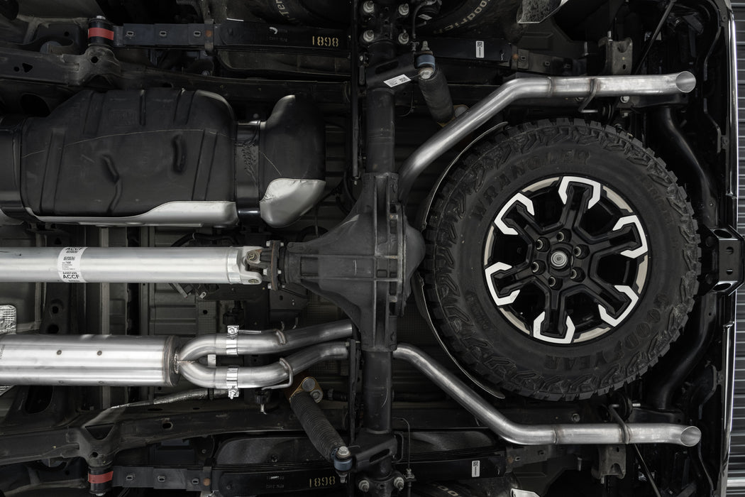 MBRP T304 Stainless Steel, 3 " Cat-Back, 2.5" Dual Split Rear Turn Down, 1500 Silverado/ Sierra ZR2/ AT4X 6.2L, view 4