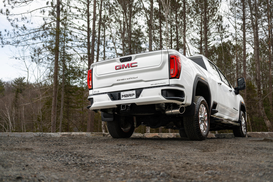 MBRP T304 Stainless Steel 4" Cat Back Single Side Exit, Street Version, 2500/3500 HD, Silverado/Sierra 6.6L, V8, view 2