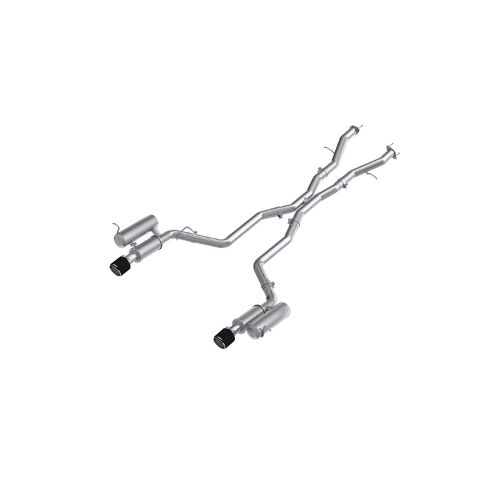 MBRP T304 Stainless Steel 3" Cat-Back, Dual Split Rear with Carbon Fiber Tips, Street Profile, Durango 5.7L
