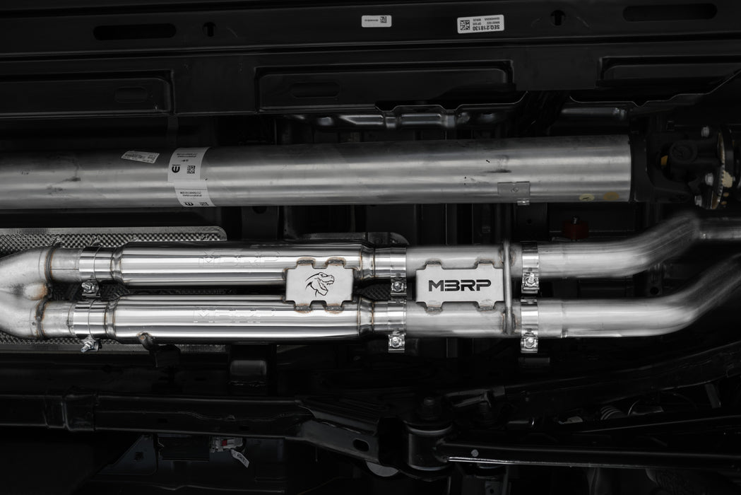 MBRP T304 Stainless Steel, 3" Cat-Back, Dual Split Rear with Carbon Fiber Tips, Race Version, 1500 TRX, view 4