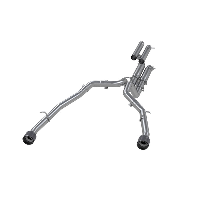 MBRP T304 Stainless Steel, 3" Cat-Back, Dual Split Rear with Carbon Fiber Tips, Race Version, 1500 TRX