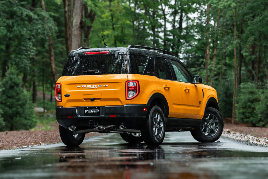 MBRP T409 Stainless Steel, 2.5" Resonator-Back, Dual Split Rear, Bronco Sport 2.0L EcoBoost, view 2