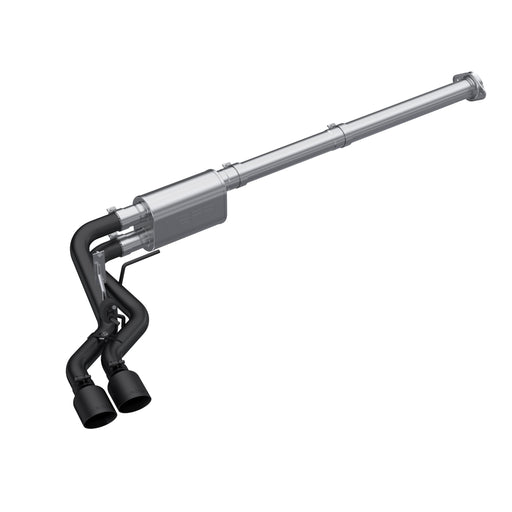 Black-Coated Aluminized Steel, 3" Cat-Back, 2.5" Dual Pre-Axle, Race Profile