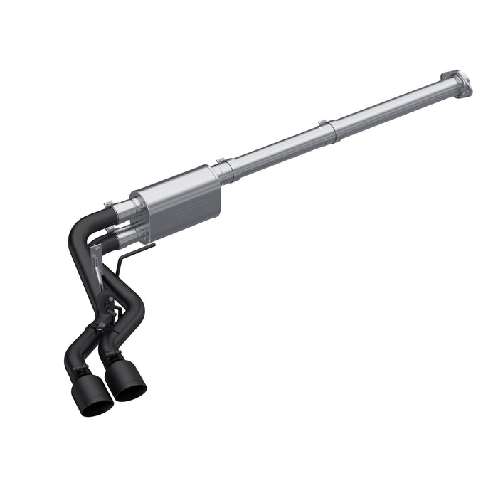 Black-Coated Aluminized Steel, 3" Cat-Back, 2.5" Dual Pre-Axle, Race Profile