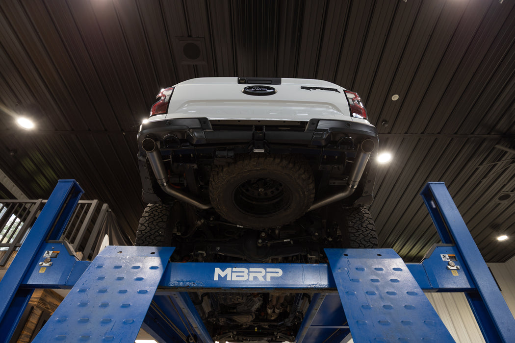 MBRP T304 Stainless Steel, 3" Axle-Back, Dual Rear Exit Turn Down, Ranger Raptor 3.0L EcoBoost, view 6