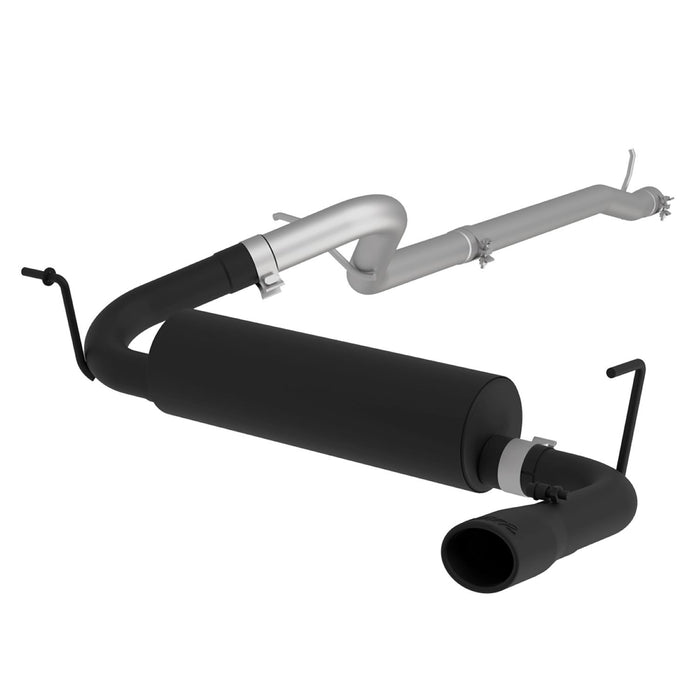 MBRP Black-Coated Aluminized Steel 2.5" Cat Back Single Rear Exit, Wrangler/Rubicon (JK) 3.6L 2dr/4dr
