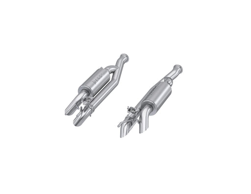 T304 Stainless Steel 2.5" Pre-Axle Cat-Back, Dual Split Side, Quad Outlet, Active