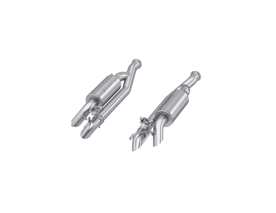 T304 Stainless Steel 2.5" Pre-Axle Cat-Back, Dual Split Side, Quad Outlet, Active
