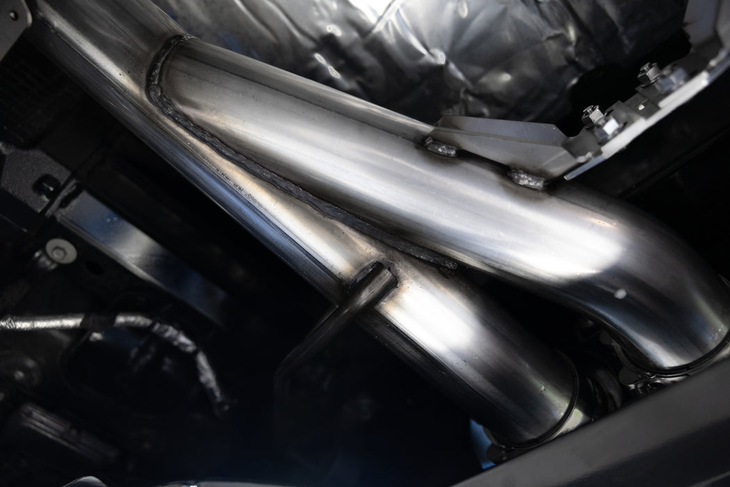 MBRP T304 Stainless Steel 3" Axle-Back, Muffler Bypass, Dual Split Rear, Quad Outlet with Black-Coated Tips, Corvette C7 6.2L, view 5
