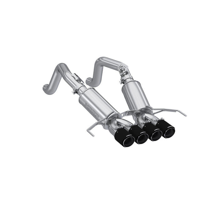 MBRP T304 Stainless Steel, 3" Dual Muffler Axle-Back with Quad Carbon Fiber Tips, Corvette, 6.2L