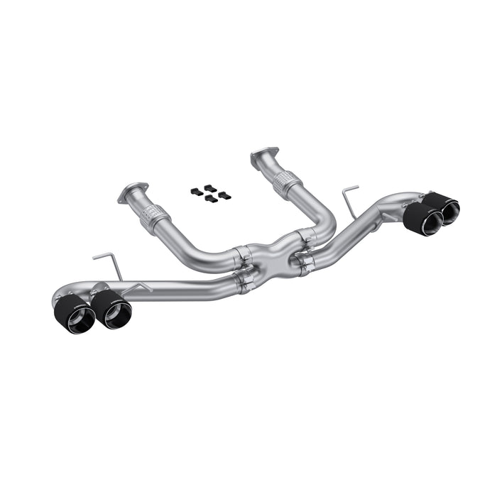 MBRP T304 Stainless Steel, 3" Cat-Back, Quad Split Rear with Carbon Fiber Tips, Corvette C8 6.2L