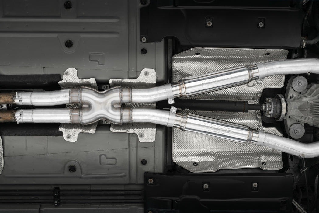 MBRP T304 Stainless Steel 3" Dual Rear Cat-Back, Quad Tips (Street Version), Challenger 5.7L HEMI, view 4