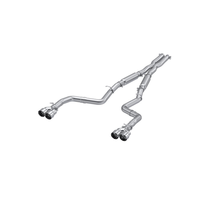 MBRP Aluminized Steel 3" Dual Rear Cat-Back, Quad Tips (Street Version), Challenger 5.7L HEMI