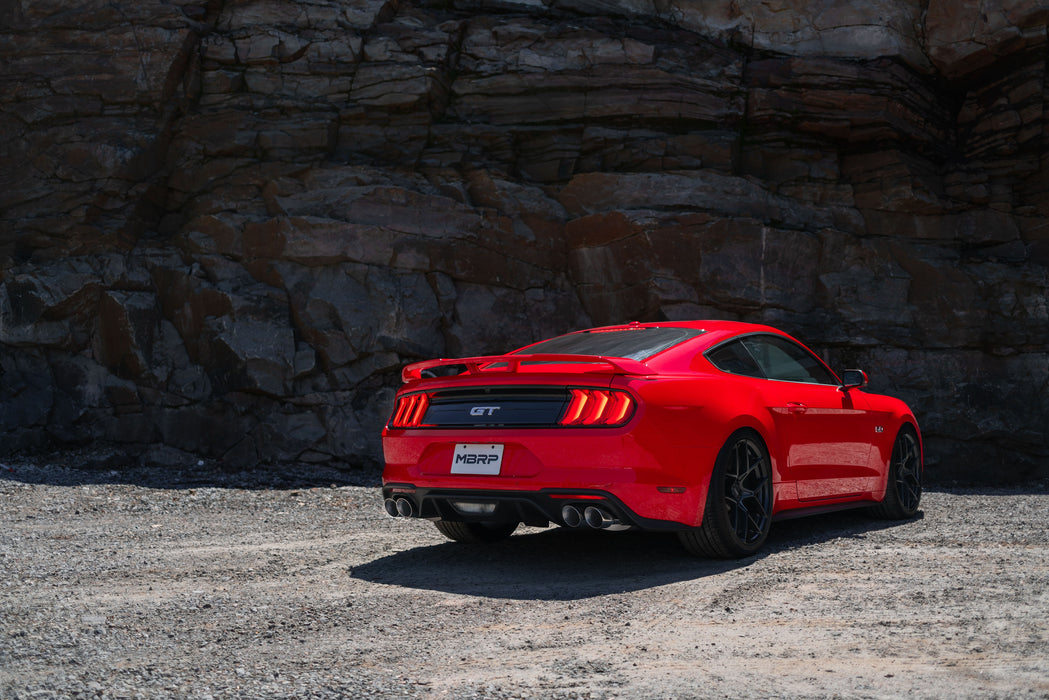 MBRP T304 Stainless Steel 3" Cat-Back Dual Rear with Quad Carbon Fiber Tips (Street Version), Mustang GT 5.0L, view 2