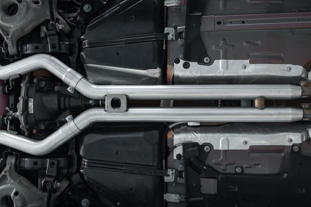 MBRP T304 Stainless Steel 3" Cat-Back Dual Rear with Quad Dual Wall Tips (Race Version), Mustang GT 5.0L, view 6