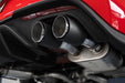 MBRP T304 Stainless Steel 3" Cat Back Dual Quad Split Rear Exit with Carbon Fiber Tips, Mustang GT 5.0L, view 3