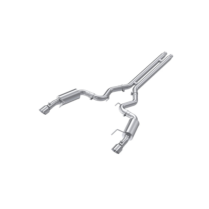 MBRP T409 Stainless Steel 3" Cat Back Dual Split Rear with 4.5" tips (Street Version), Mustang GT 5.0 - Convertible