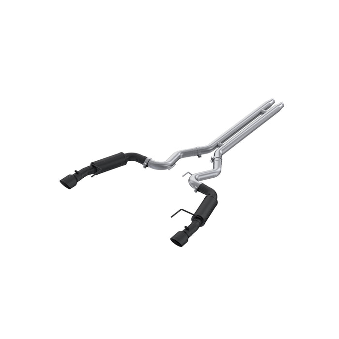 MBRP Black-Coated Aluminized Steel, 3" Cat-Back Dual Split Rear, Race Version, Mustang GT S650, 5.0L