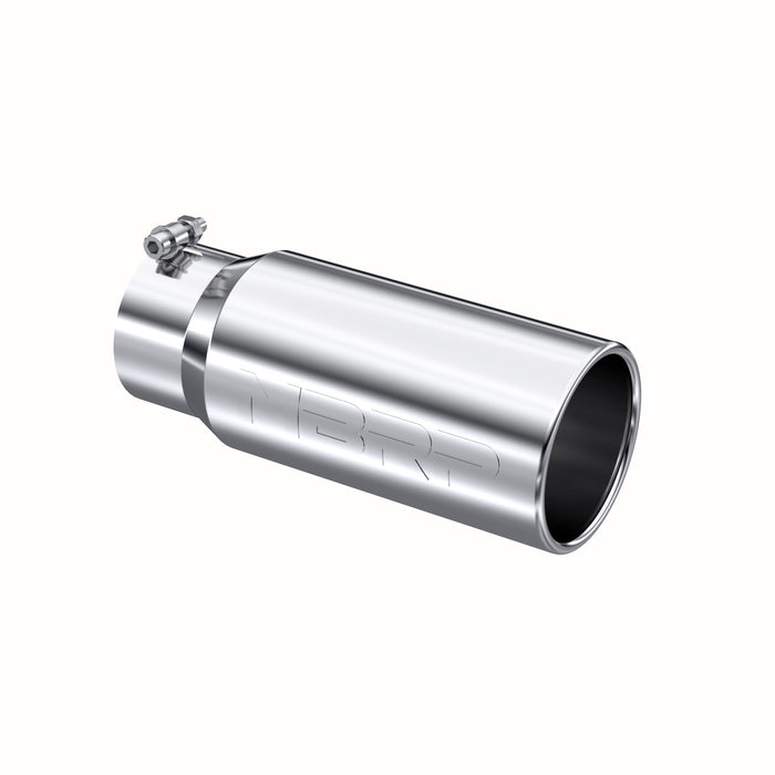 MBRP T304 Stainless Steel Tip; 5" OD Rolled Straight 4" inlet 12" length