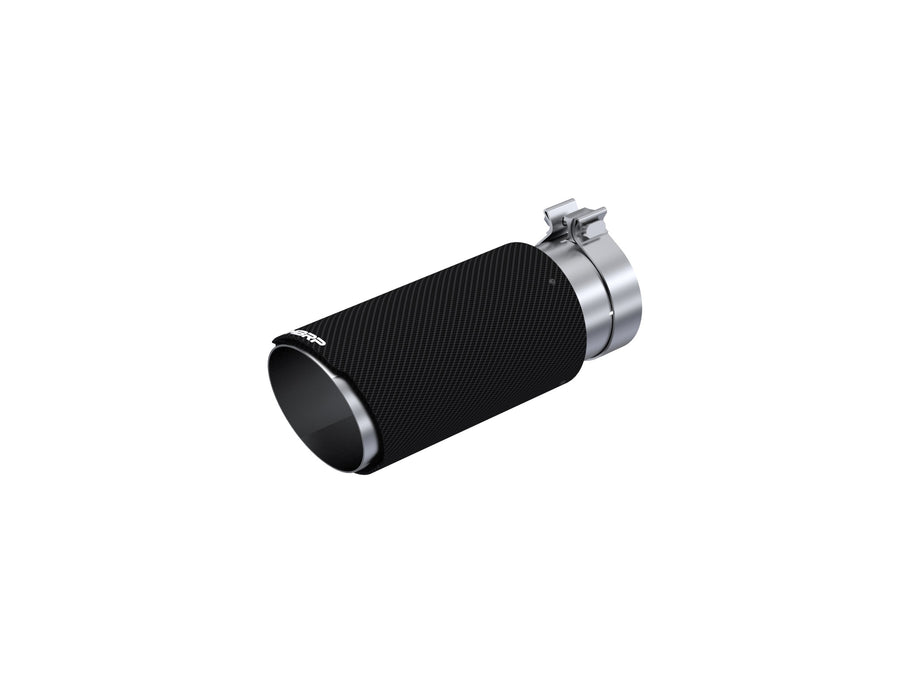 MBRP Carbon Fiber Tip; 4" ID, 5" OD, 12" length, Dual Wall Angle Cut